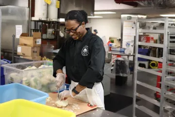 Devante in kitchen