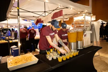 Staff preparing drinks