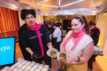 staff serving food