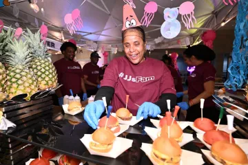 staff serving food