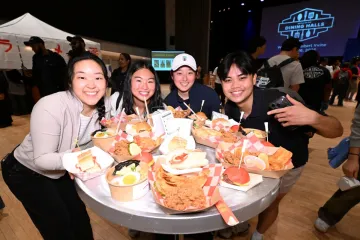 students at event