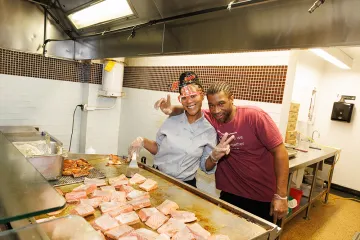Staff at the grill