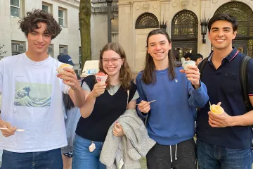 Students holding snow cones