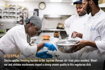 Onicka applies finishing touches