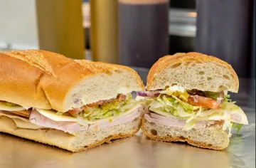 Classic sandwich cut in half