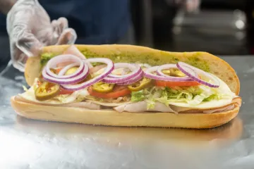 Freshly prepared sandwich