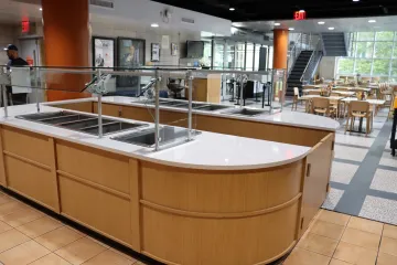 New servery with two sides for service on either side
