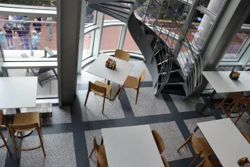 View of the new seating area from above