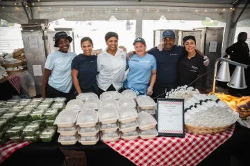 dining staff smiling