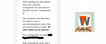 Screenshot shows how to find your Configuration ID Code