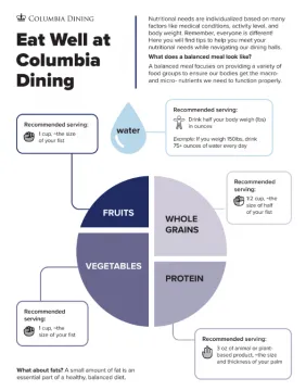 An image of a plate graphic broken down proportionally by food group